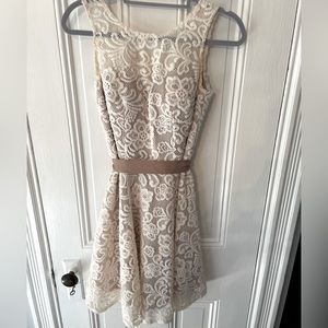 Formal Ivory/Champagne Lace Dress